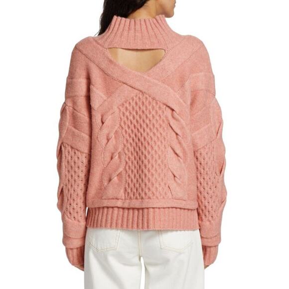 Naadam Oversized Cable-Knit Pullover Sweater Long Sleeve In Multi Size M NWT - Picture 2 of 11